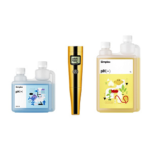 Комплект регуляторов pH Simplex + 0.5 / - 1 л, прибор SanXin pH-метр PHB-3