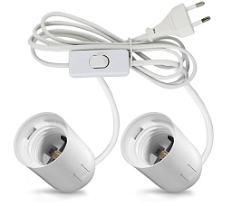 Патрон двойной с выключателем Е27