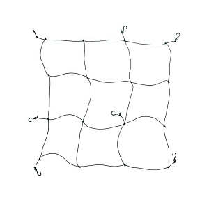 Сетка для скрога эластичная (60X60 см) - 9 ячеек 3х3