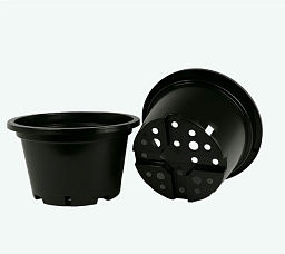 Горшок 37,5 см черный литой 15 л